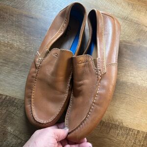 Clarks Men's Brown Leather Slip-On Loafers size 10.5 Marksman